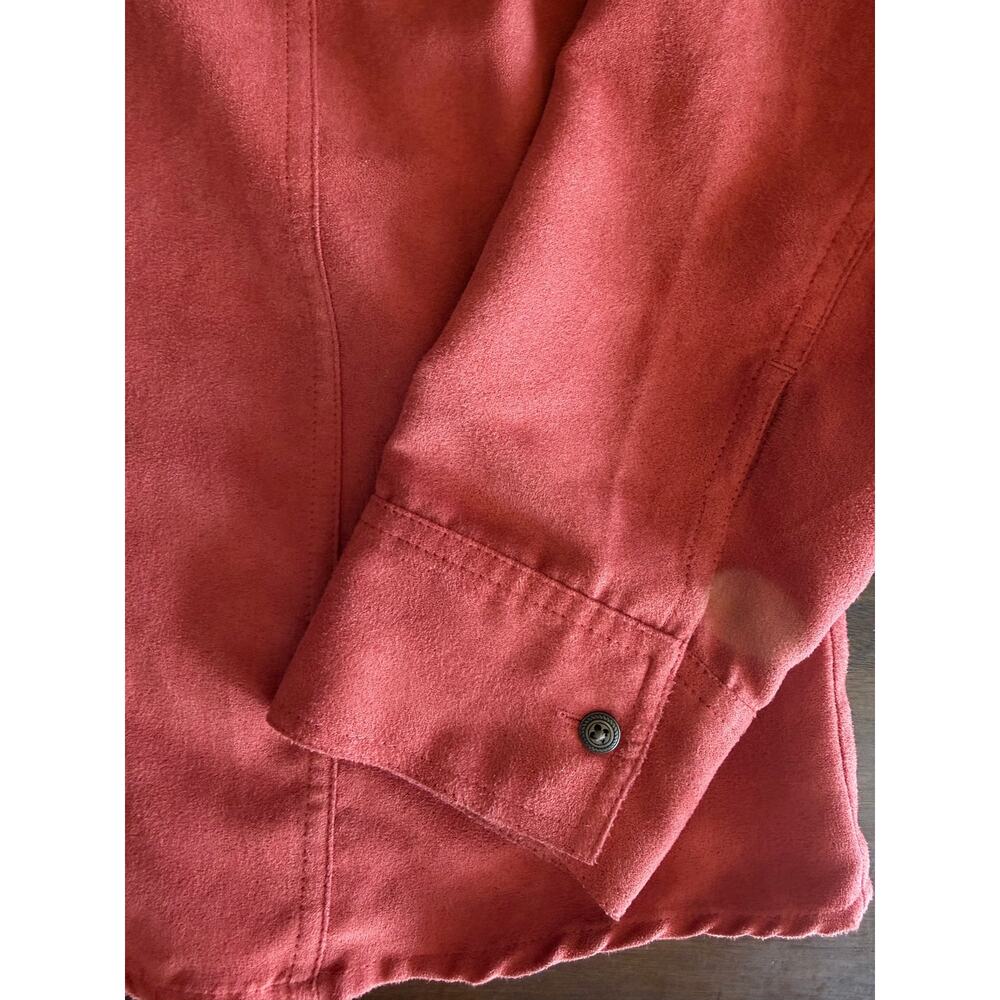 Faux Suade Rust Button Up Short - Picture 2 of 4